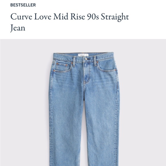 Abercrombie Women’s 90s Straight Jeans - Curve Love, Sz 25 - Picture 8 of 8